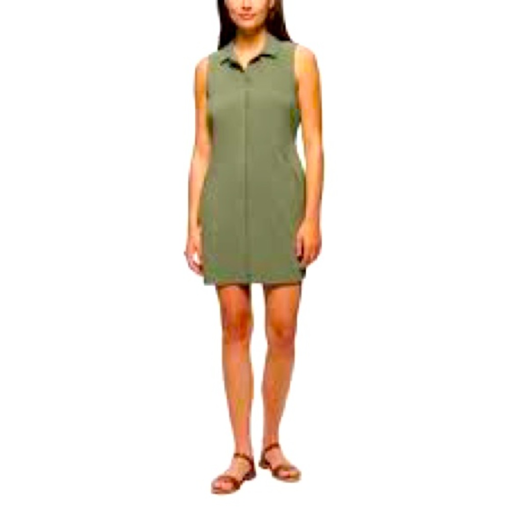LOLE Sleeveless Green Collared Dress size L/G NWT